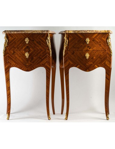 A Pair of bedside tables in Louis XV...