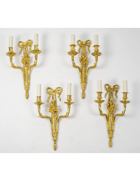 A Set of Four light walls in Louis XVI style. 19th century.