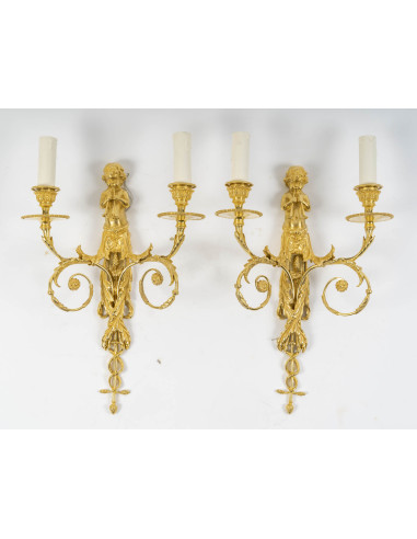 A Pair of Wall - Lights in Louis XVI...