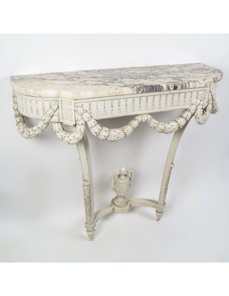 Paire de consoles de style Louis XVI.  XIXe siècle.