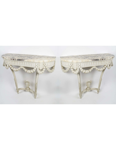 A Pair of Console Tables in Louis XVI...