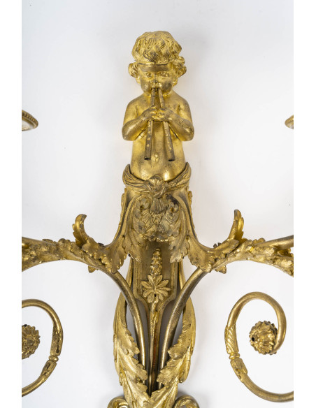 A Pair of Louis XVI Period (1774 - 1793) Wall - Lights.  18th century.