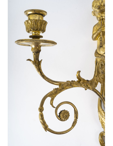 A Pair of Louis XVI Period (1774 - 1793) Wall - Lights.  18th century.