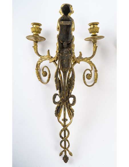 A Pair of Louis XVI Period (1774 - 1793) Wall - Lights.  18th century.