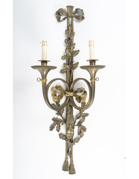 A Pair of Wall - Lights in Louis XVI Style.  19th century.