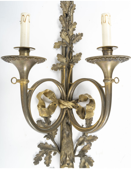 A Pair of Wall - Lights in Louis XVI Style.  19th century.