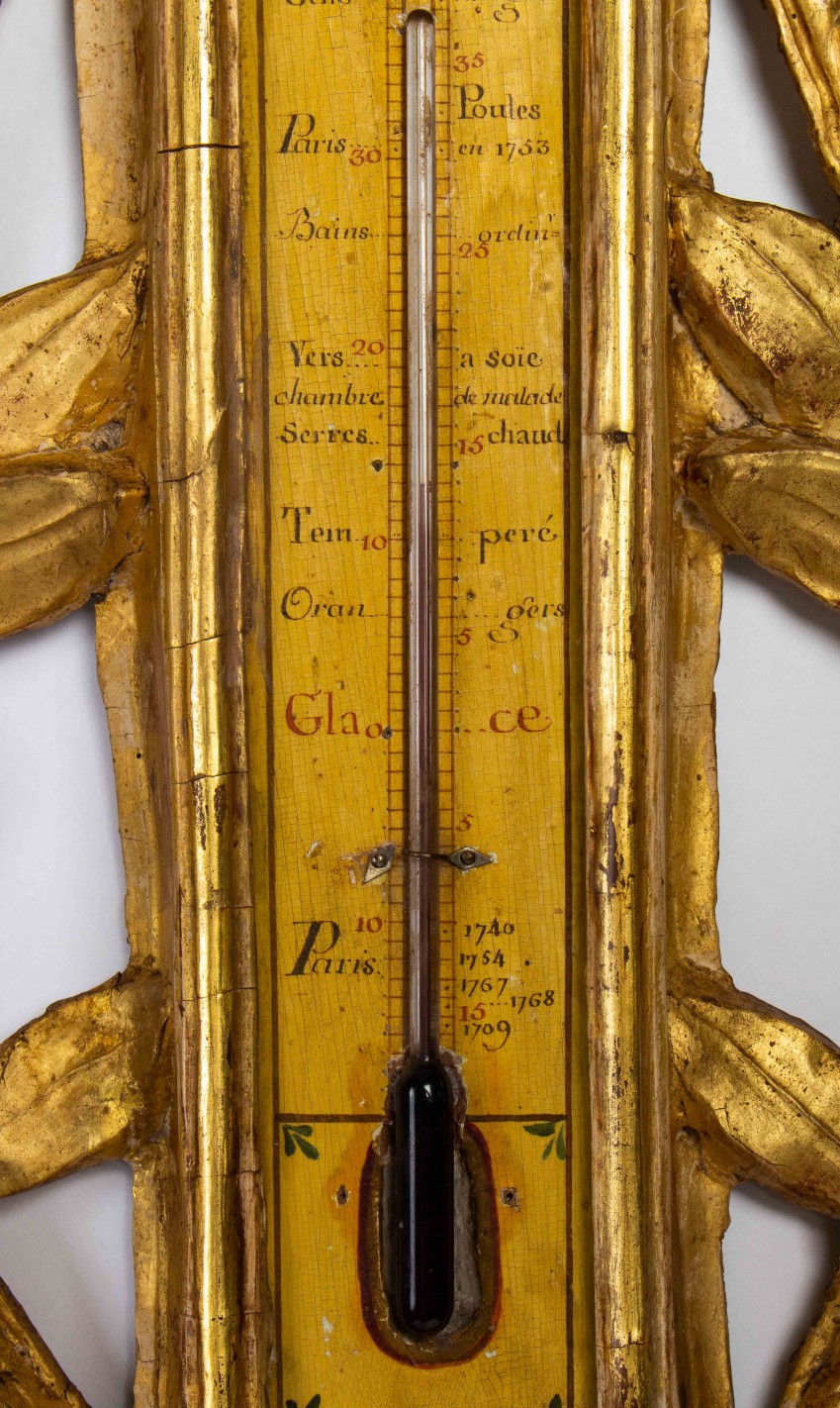 Le Marché Biron - Baromètre-thermomètre d'époque Louis XVI (1774 - 1793).